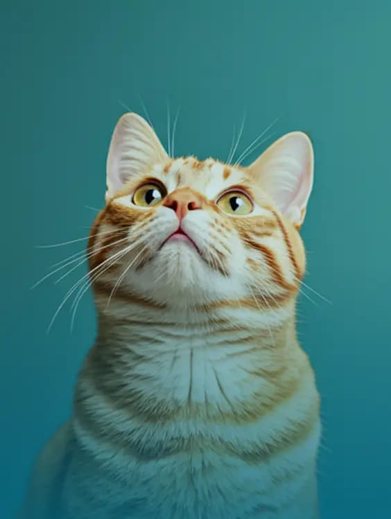 Cat looking up